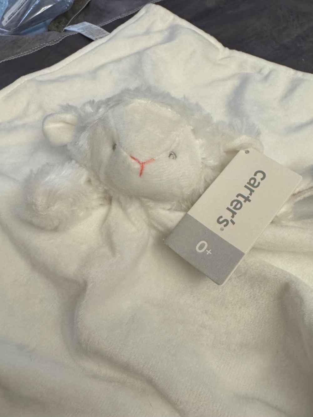 New Carters Pink White Fluffy Lamb Baby Lovey Security Blanket Nunu NWT